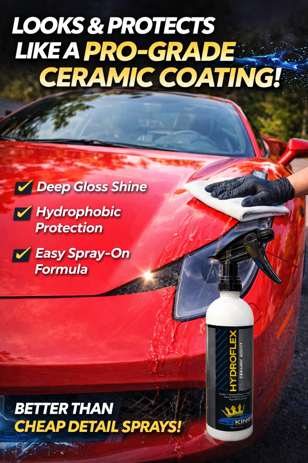 HydroFlex Ceramic Boost Spray – Instant Mirror Shine & Long-Lasting Hydrophobic Protection
